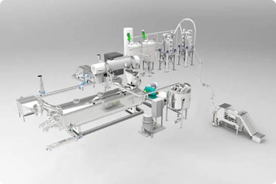 Industrial rendering process line for animal by-product processing